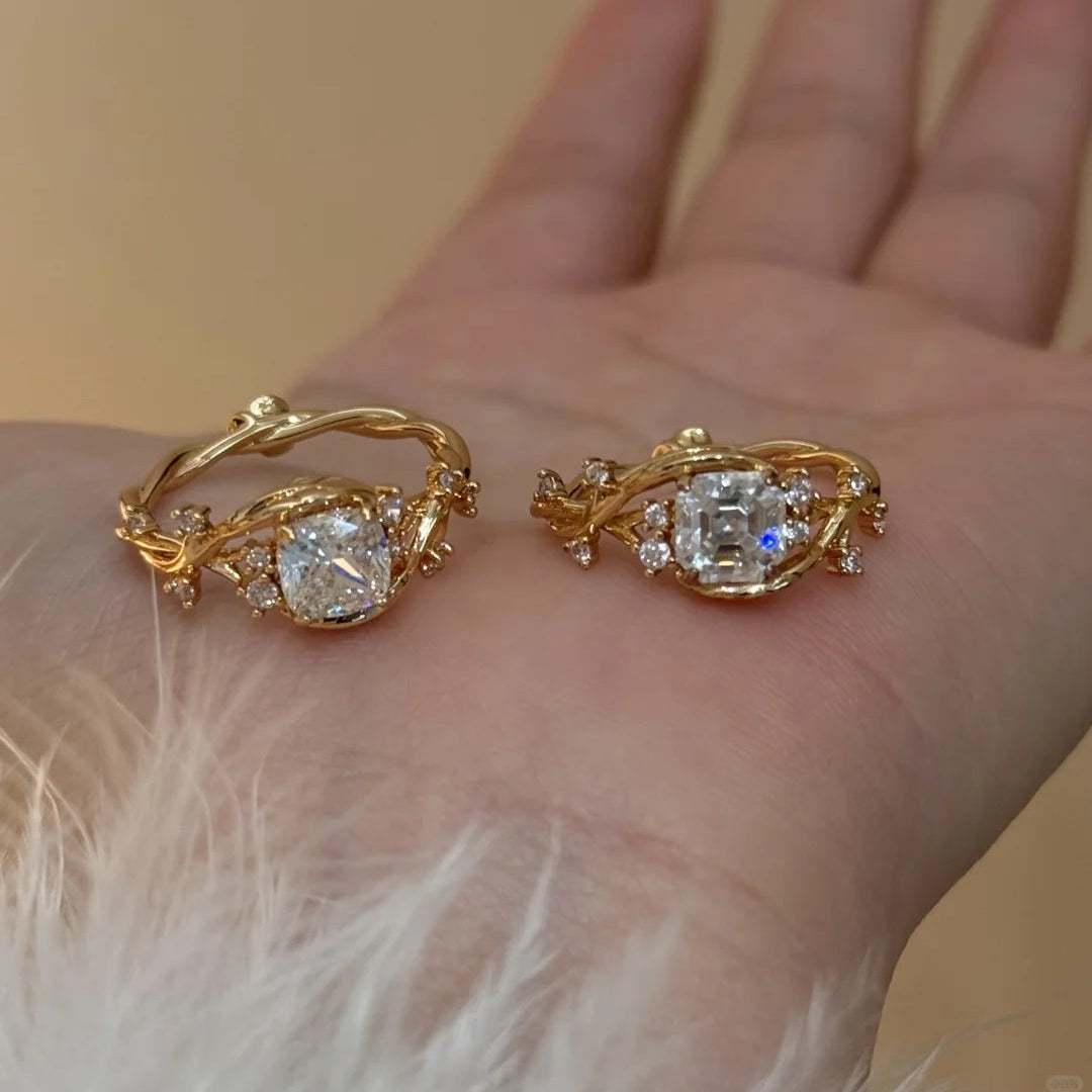 Square Diamond Vine - Wrapped Ring