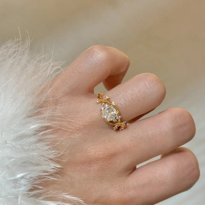Square Diamond Vine - Wrapped Ring