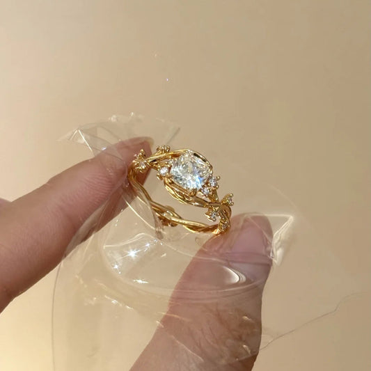 Square Diamond Vine - Wrapped Ring