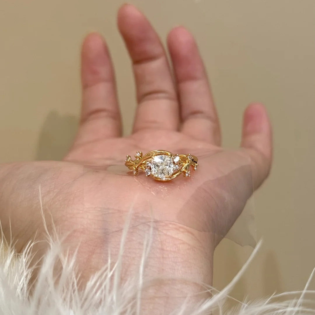 Square Diamond Vine - Wrapped Ring